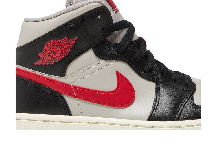 Air Jordan 1 Mid Black College Grey Gym Red