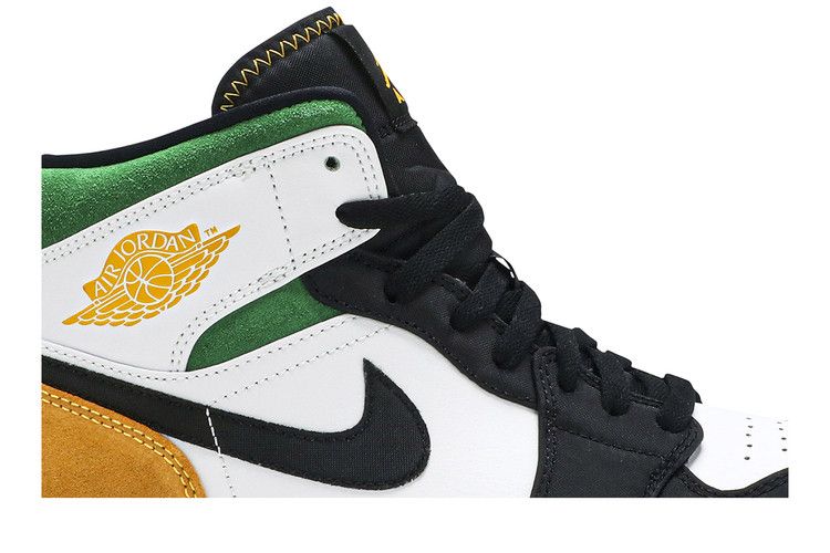 Air Jordan 1 Mid SE White Laser Orange Lucky Green