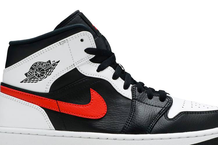 Air Jordan 1 Mid Black Chile Red White