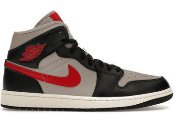 Air Jordan 1 Mid Black College Grey Gym Red