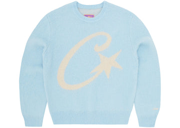 Corteiz C Star Mohair Knit Sweater Baby Blue - CORT-CCSMKS-BABYBLUE