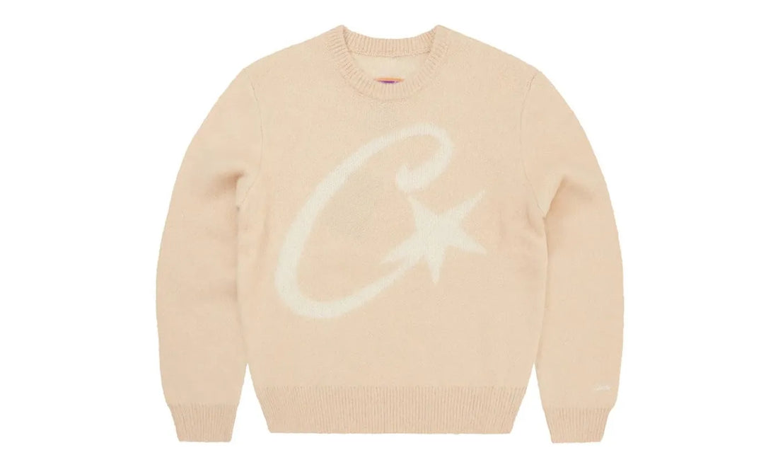 Corteiz C Star Mohair Knit Sweater Cream - CORT-CCSMKS-CREAM