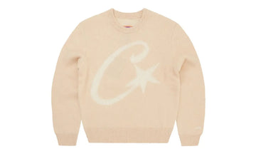 Corteiz C Star Mohair Knit Sweater Cream - CORT-CCSMKS-CREAM